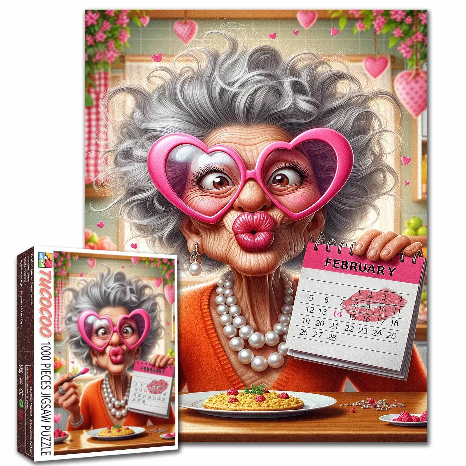 tucocoo-playful-february-love-granny-puzzle-1000-teile-lustig image 1