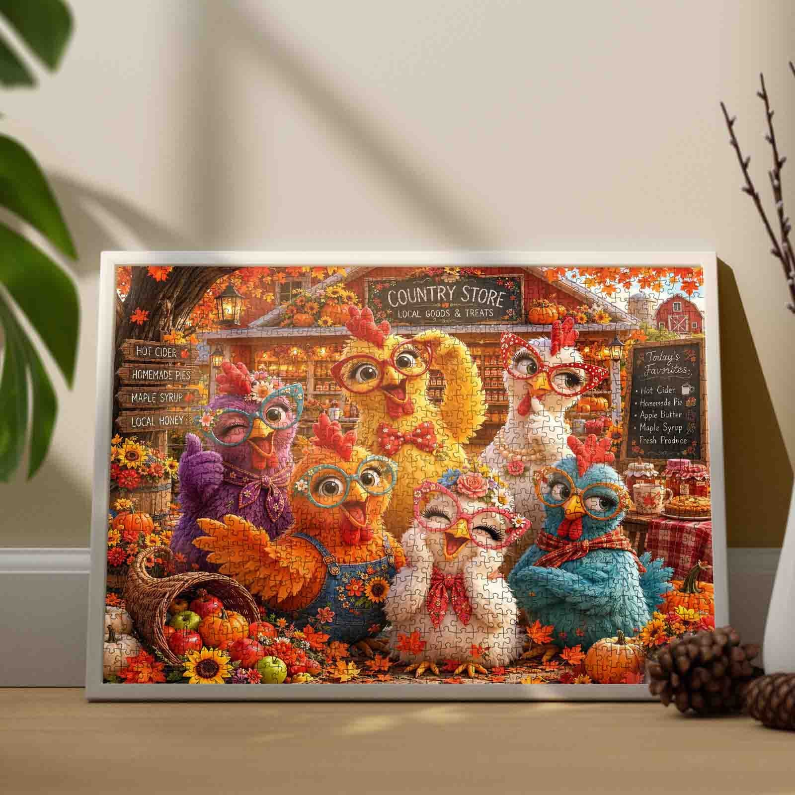 tucocoo-funny-autumn-country-chickens-puzzle-1000-teile image 3