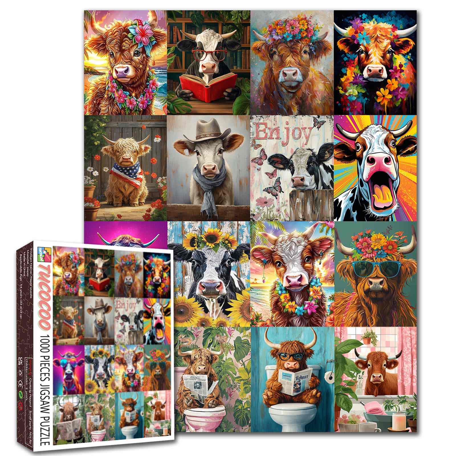 tucocoo-funny-cow-portrait-puzzle-1000-teile-k-he image 1