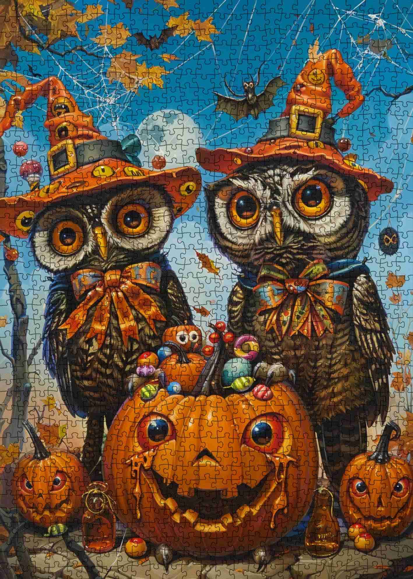 tucocoo-owl-pumpkin-hat-puzzle-1000-teile-halloween-eule image 2