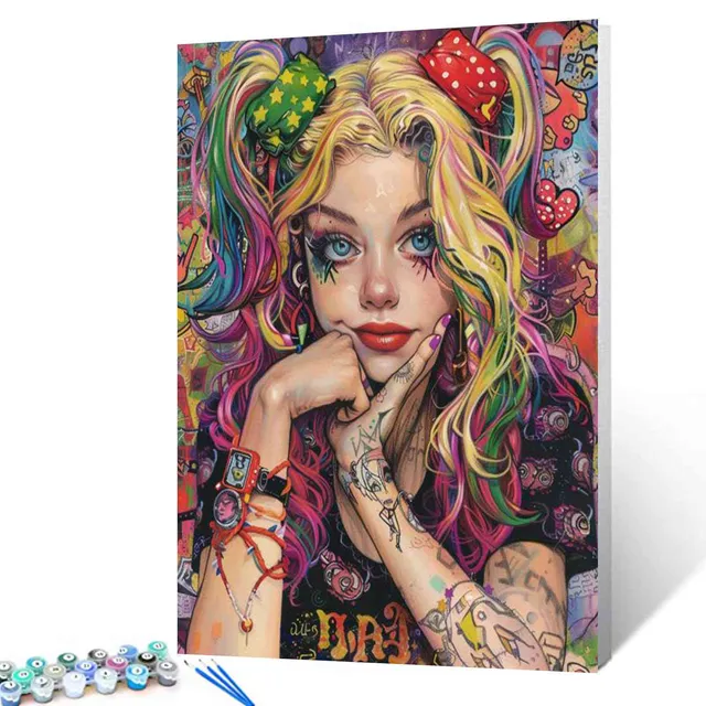 tucocoo-paint-by-numbers-colorful-punk-girl-malset-40x50-ohne-rahmen image 1