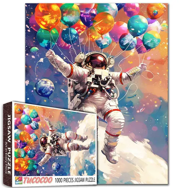 tucocoo-brave-astronaut-balloon-puzzle-1000-teile-weltraum image 1