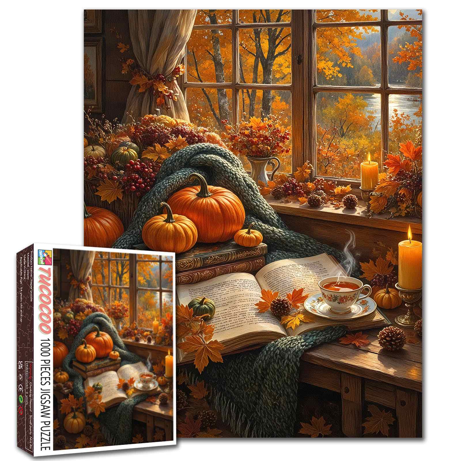 tucocoo-cozy-autumn-reading-nook-puzzle-1000-teile-herbst image 1