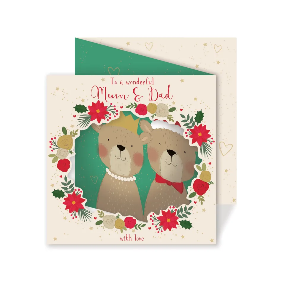 otter-house-christmas-mum-dad-b-ren-weihnachtskarte-einzelkarte image 1