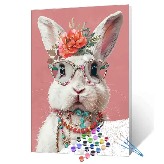 tucocoo-chic-bunny-portrait-malen-nach-zahlen-ohne-rahmen-40x50-cm image 1