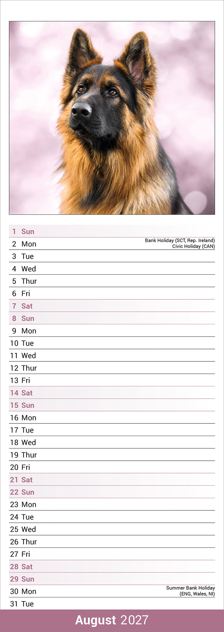 otter-house-german-shepherd-slim-kalender-2027-schmal image 3