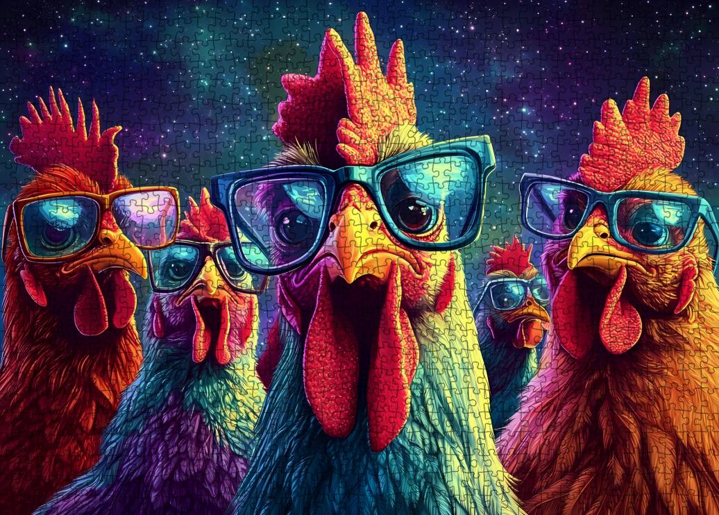 tucocoo-5-roosters-sunglasses-puzzle-1000-teile-h-hne image 2