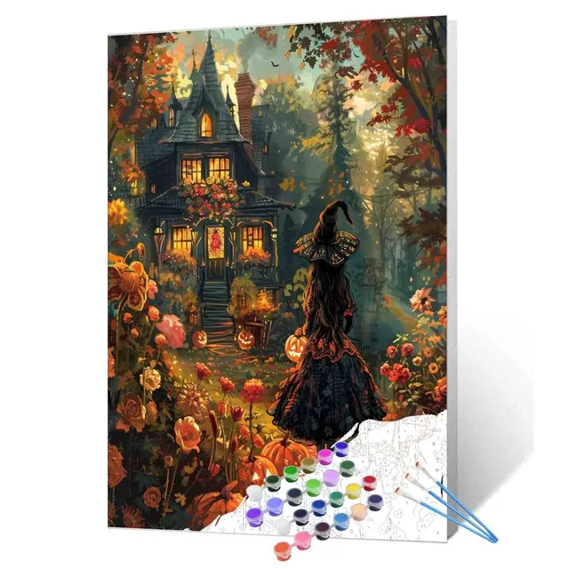 tucocoo-halloween-castle-witch-malen-nach-zahlen-ohne-rahmen image 1