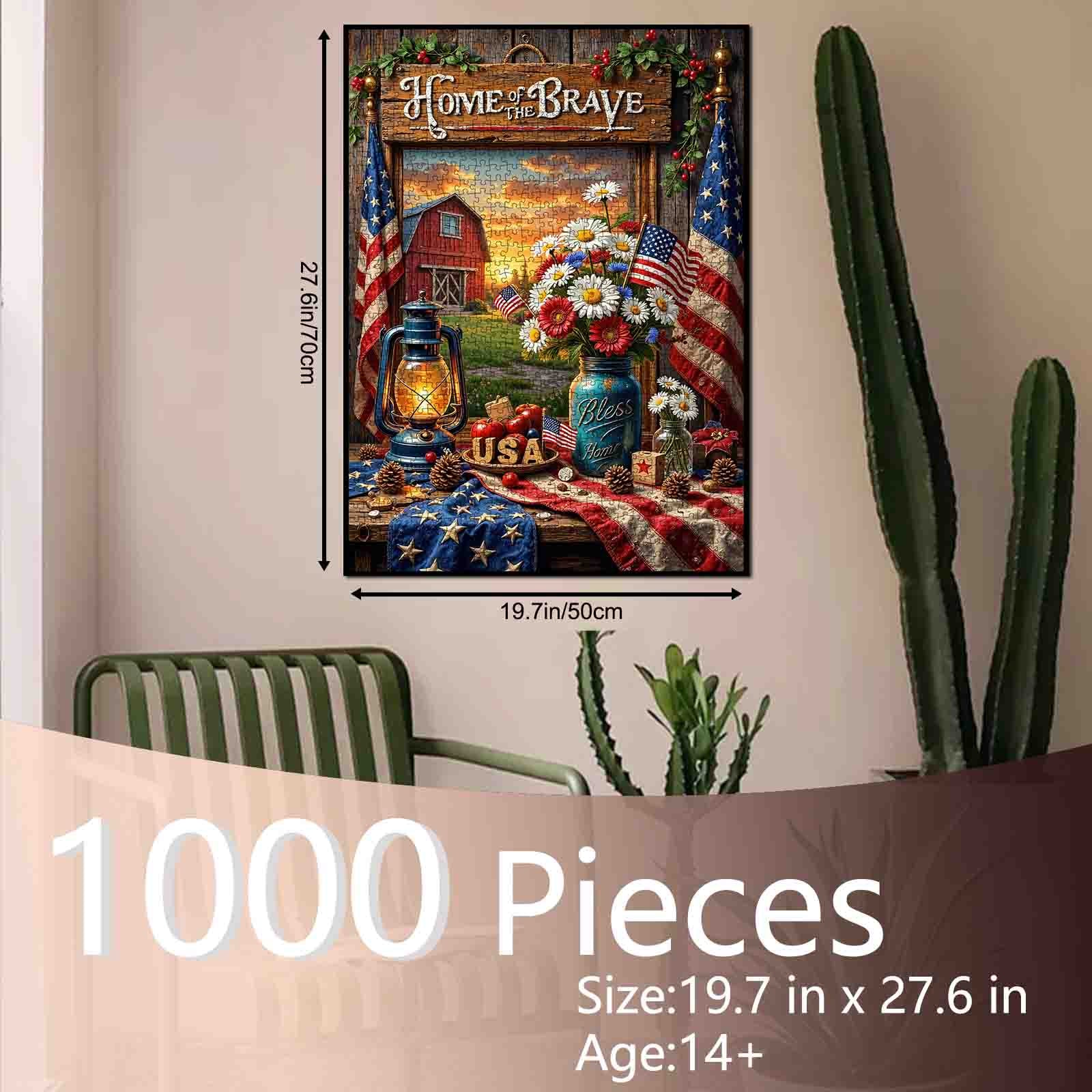tucocoo-jigsaw-puzzles-home-of-the-brave-farmhouse-puzzle-1000-teile image 5