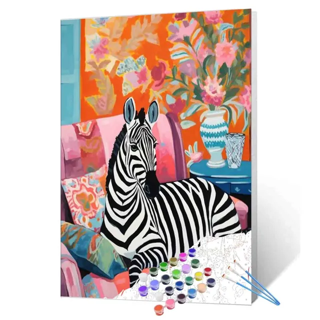 tucocoo-zebra-sitting-on-sofa-malen-nach-zahlen-40x50-tier image 1