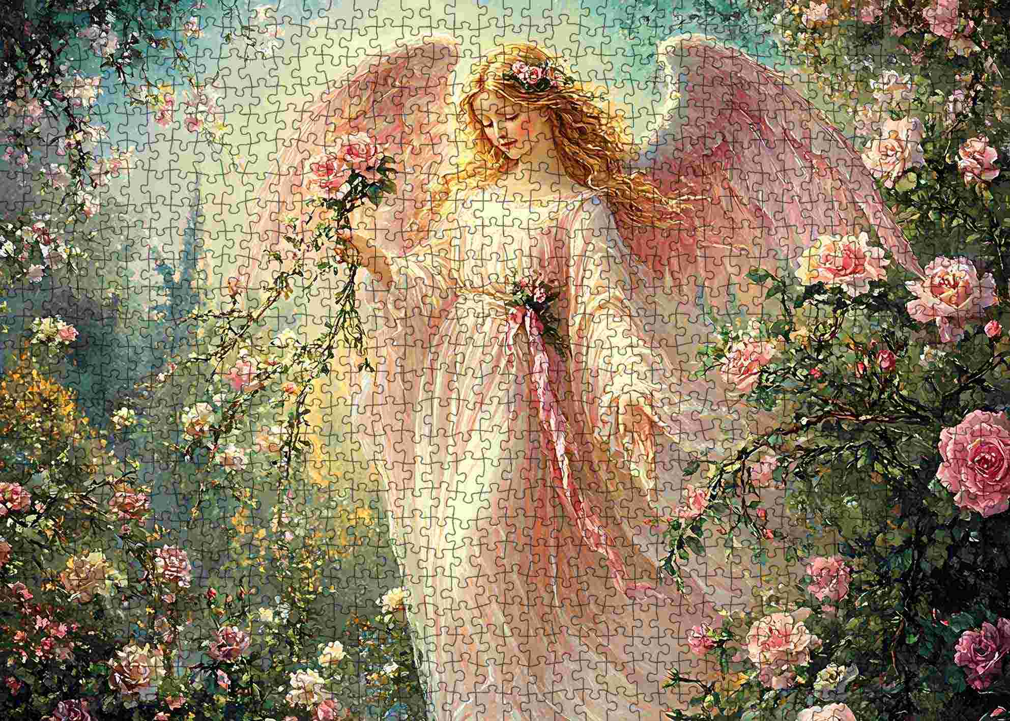tucocoo-rose-garden-angel-puzzle-1000-teile-rosenmotiv image 2