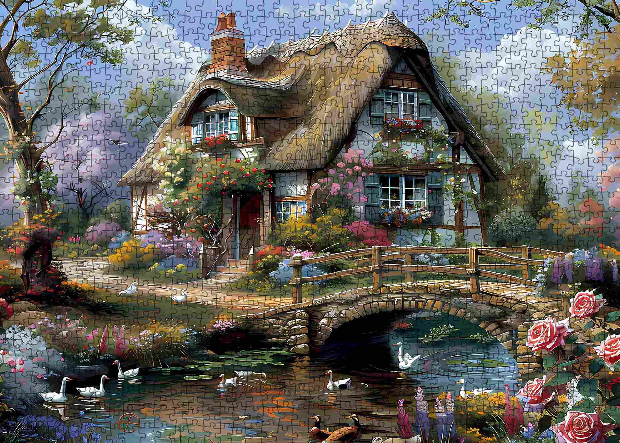 tucocoo-bridgeside-cottage-puzzle-1000-teile-landschaft image 2