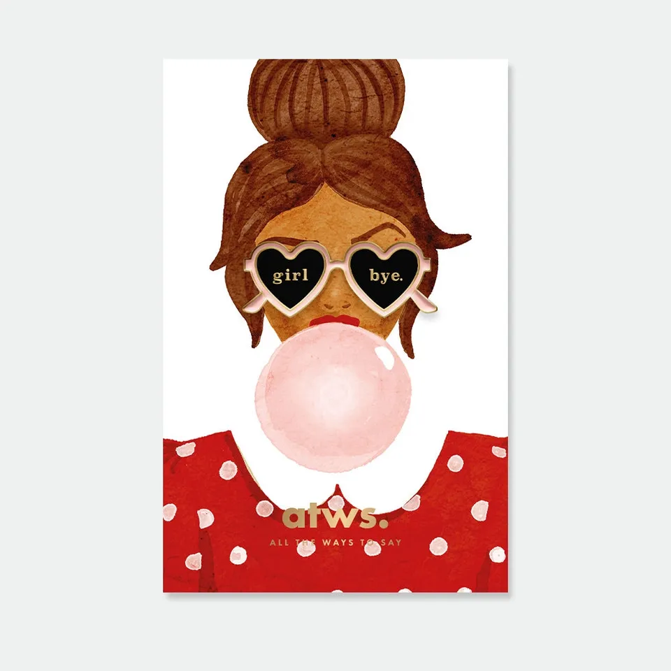 all-the-ways-to-say-girl-bye-emaille-pin-herzbrille-rosa image 1