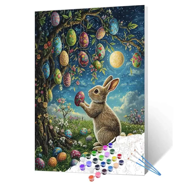 tucocoo-bunny-easter-egg-tree-malen-nach-zahlen-40x50-hase image 1