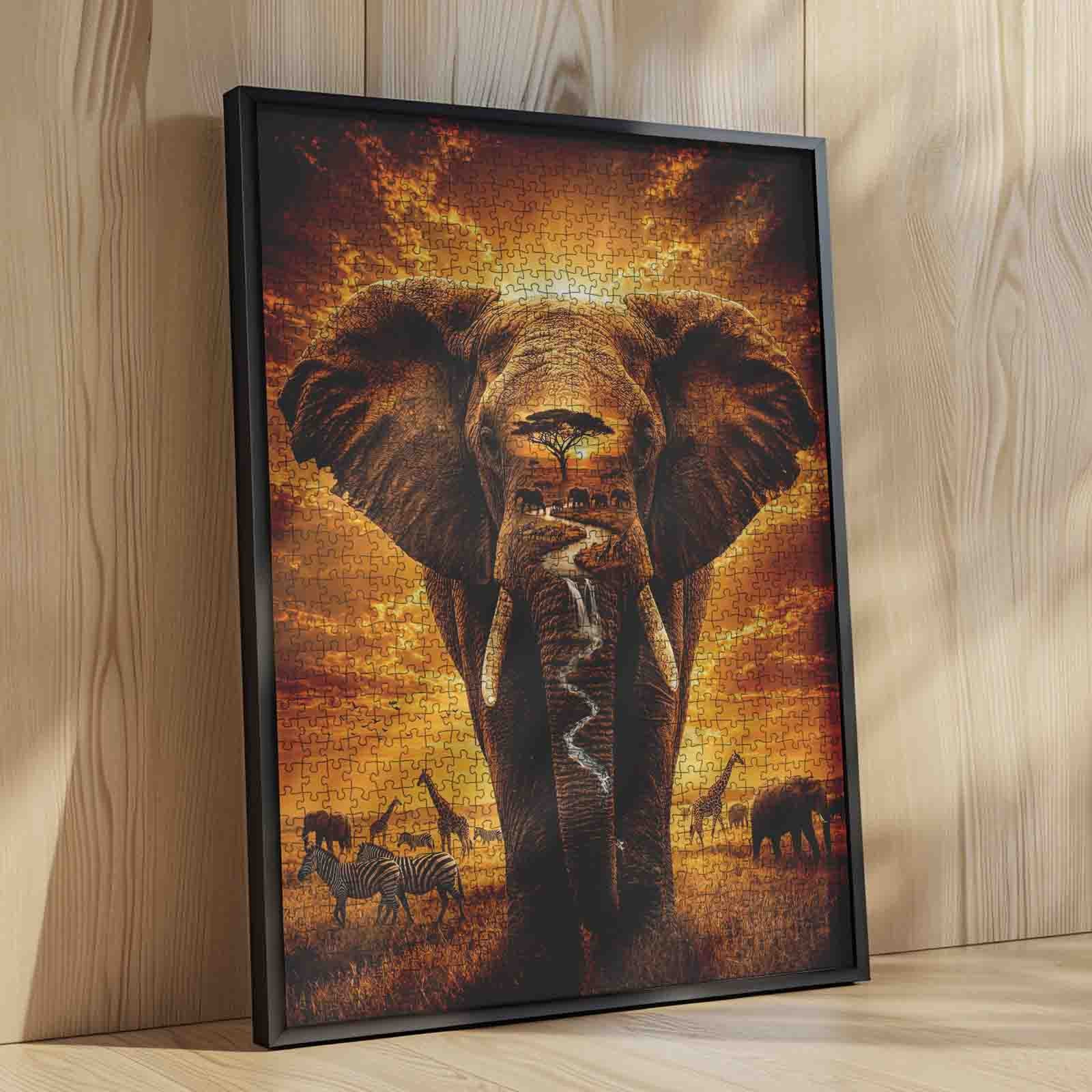 tucocoo-majestic-african-elephant-sunset-puzzle-1000-teile image 4