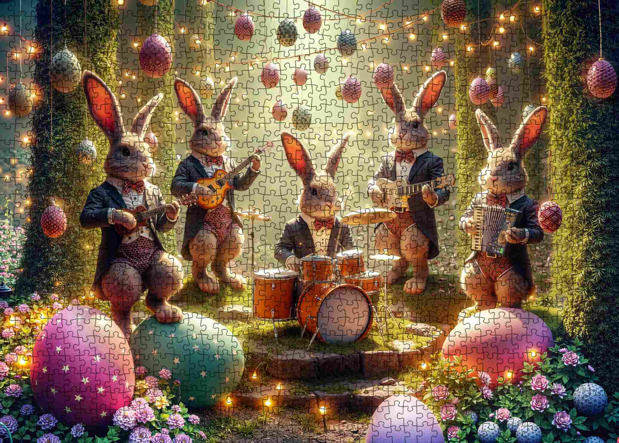 tucocoo-easter-bunny-band-garden-concert-puzzle-1000-teile image 2