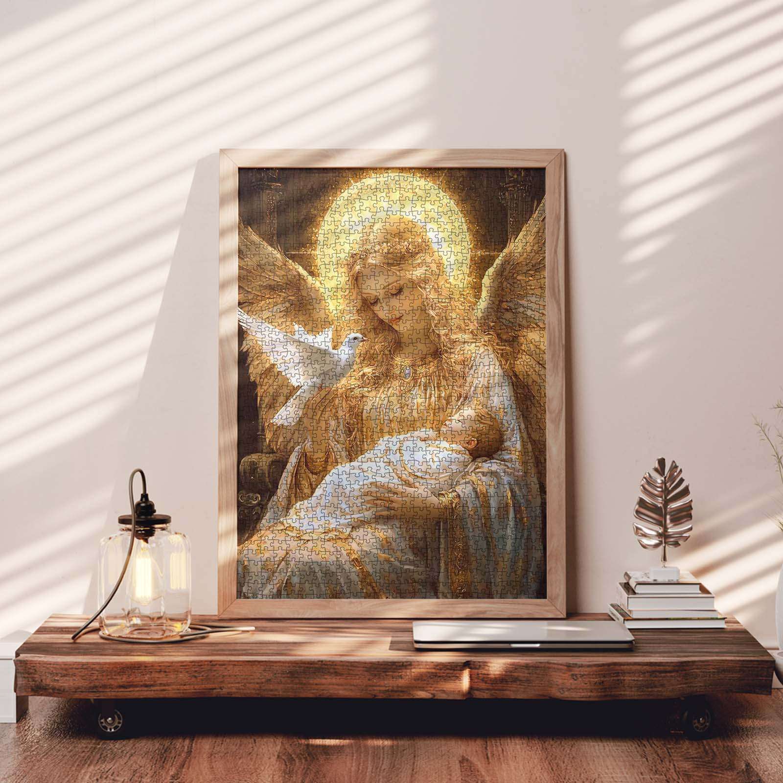 tucocoo-jigsaw-puzzles-golden-angel-with-baby-puzzle-1000-teile-engel image 3