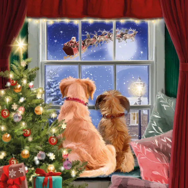 otter-house-christmas-watching-santa-weihnachtskarte-10er-pack image 1