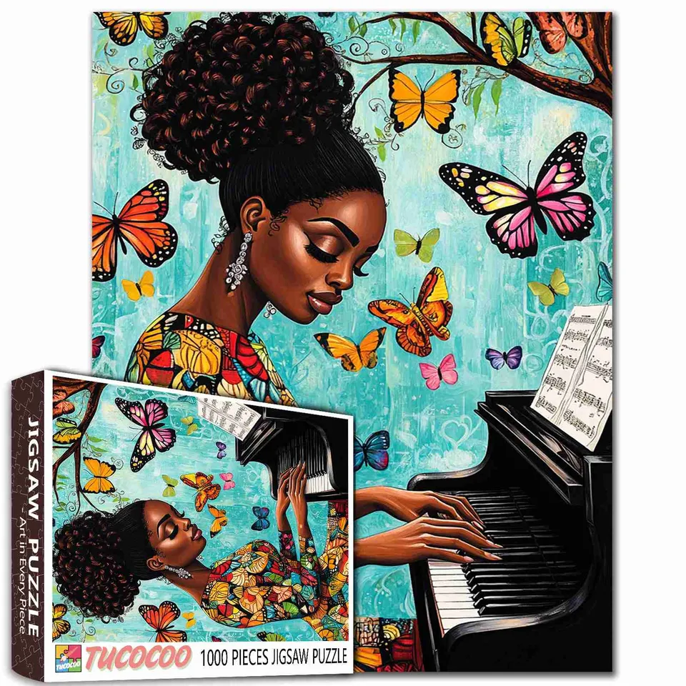 tucocoo-jigsaw-puzzles-butterfly-serenade-puzzle-1000-teile-pianistin image 1