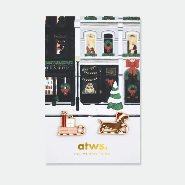 all-the-ways-to-say-santa-is-a-dog-pins-2er-set-dackel image 1